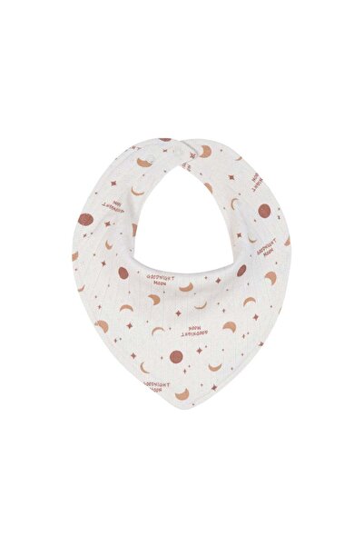 PETIT-ATELlER Muslin Bandana Bib for Infants Moon and Star Print Blush Beige ...