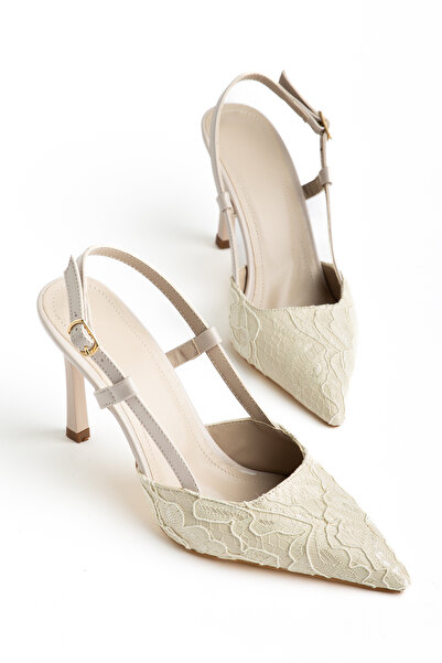 Entella Store Pantofi cu toc înalt pentru femei Flora, bej, cu vârf ascuțit d...