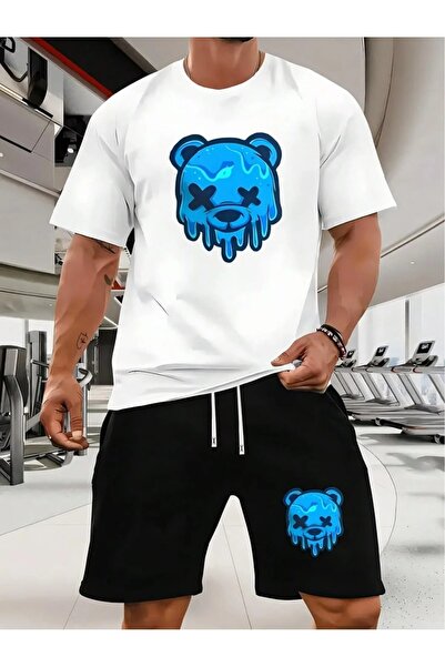 PERISENSE Set de tricou și pantaloni scurți sport unisex – Set sport casual d...