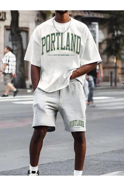 PERISENSE Set de tricou și pantaloni scurți sport unisex – Set sport casual d...