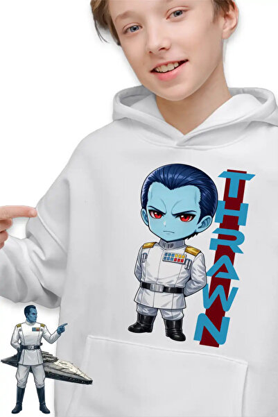 OEM Παιδικό Αγόρι Thrawn Anime Chibi Grand Admiral Star Wars Φούτερ με Κουκούλα