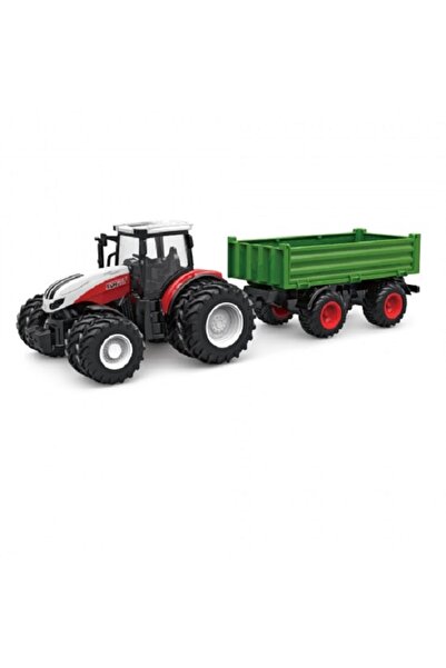 Noname Tractor rosu cu telecomanda 2.4G scara 1:24, cu remorca ve...