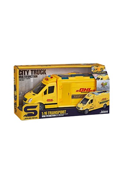 JS Toys JS126F Yellow postal service minibus with friction and opening doors&...