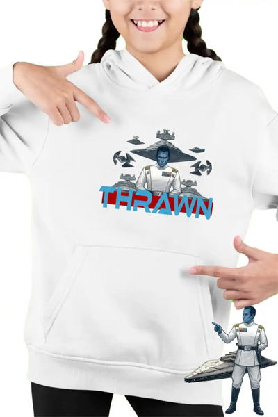OEM Детска тениска с качулка с капаче и качулка с принт Grand Admiral Thrawn ...