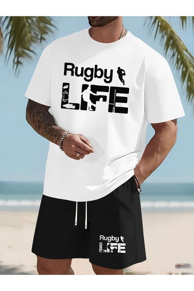 PERISENSE Unisex Sports Shorts T-Shirt Set – Oversized Summer Casual Sport Se...