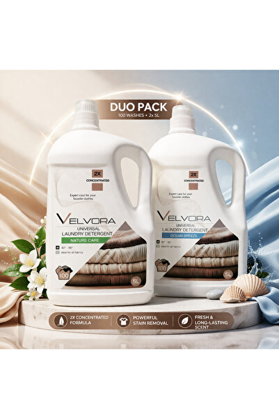 VELVORA 2 x 5L Detergent Universal - Pachet Duo - Îngrijire Naturală + Briză ...