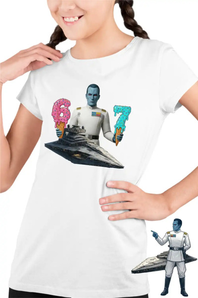 OEM Tricou Copii Fete Thrawn Six Seven Sase Sapte Star Wars Destroyer