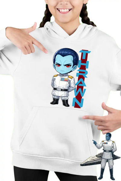 OEM Παιδικό Κορίτσι Thrawn Anime Chibi Grand Admiral Star Wars Φούτερ με Κουκ...