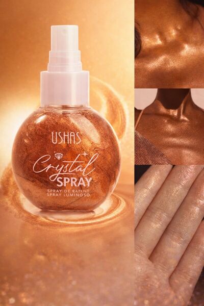 Ushas Crystal Illuminating Spray – Intense Glow, Shining Effect for Face and ...