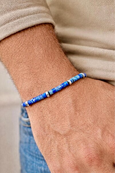 Atölye Olcay Eser Lapis Lazuli & Hematite Natural Stone Men's Bracelet |   St...