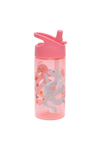 PETIT-ATELlER Girls Printed Plastic Kids Water Bottle Pink Floral Dragon Fant...