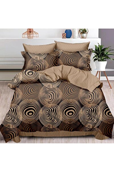 CumparaMisim Lenjerie pat dublu, Finet, 6 piese, Maro, abstract