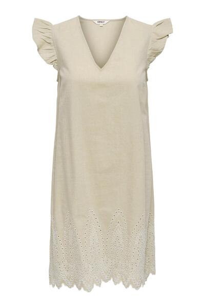 ONLY Women's Embroidery Detailed Short Sleeve Summer Dress – Onltulum