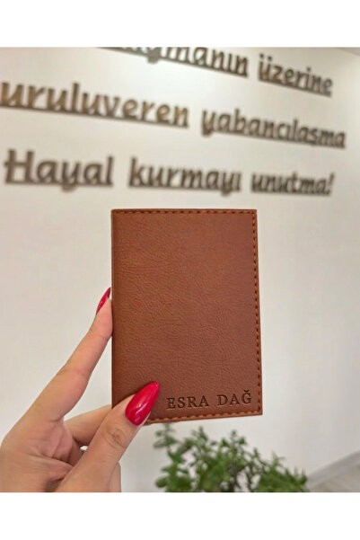 EFE DERİ جلد غطاء بني مخيط لحفظ رخصة السيارة، حافظة لرخصة السيارة