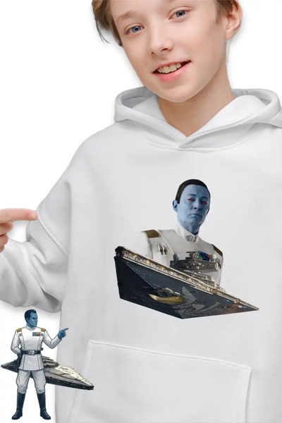 OEM Παιδική Φούτερ με Κουκούλα Thrawn Imperial Star Wars Destroyer Grand Admi...