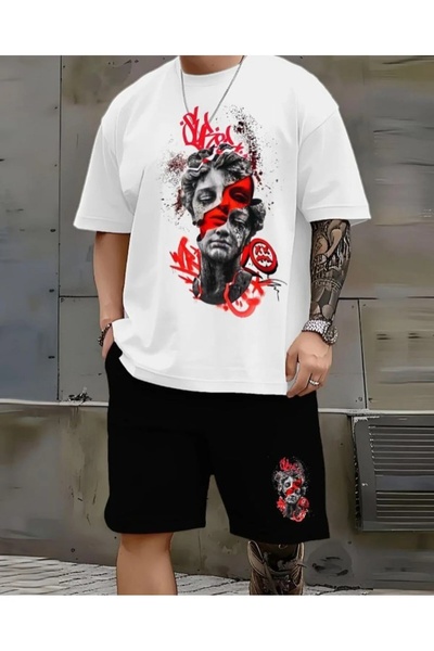 PERISENSE Unisex Sports Shorts T-Shirt Set – Oversized Summer Casual Sport Se...