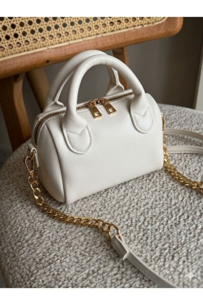 JASECO Klasik El Saplı Küçük Boy Omuz Çantası Çift Fermuarlı Baget Model