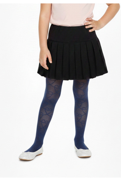 Penti Girls' tights Pretty ,,Line'' 20 DEN - Sheer, lines print, navy blue color