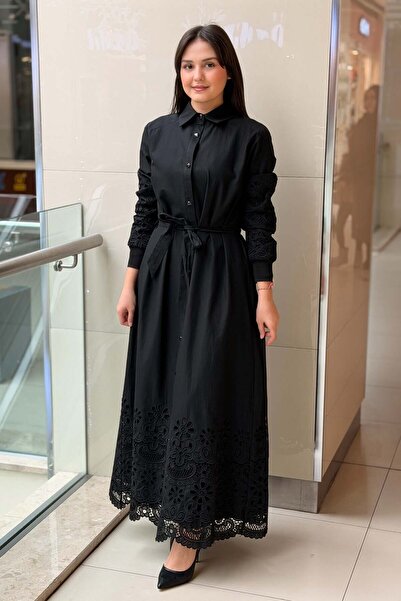 FUAT GÜRSEN Fuat Gürşen Güpürlü Gömlek Elbise