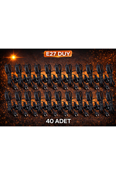 ZMR LUMIXA 1 ADET SEYYAR FİŞLİ E27 DUYLU 1,5 METRE ARAPUARLI KABLO 4O ADET