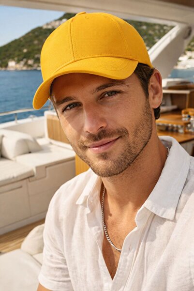 FELLMENS Κίτρινο ανδρικό καπέλο Γκαμπαρντίνα Lux Βαμβάκι τεμαχίων