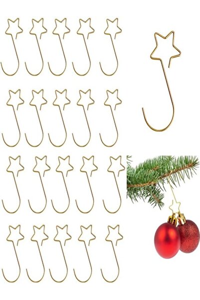NO BRAND Christmas Tree Hooks, Pack of 60, Gold, Stainless Steel