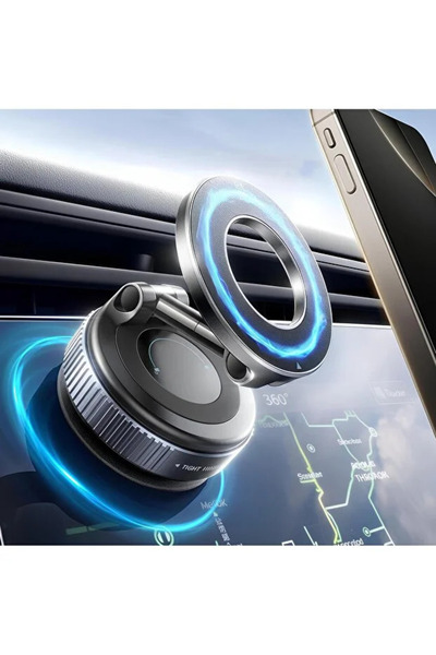 Kaşbaşı Home 360 Dönebilen Araç İçi Telefon Tutucu Kilitli Vakumlu Magsafe Masa Üstü Duvar Halka Telefon Tutucu