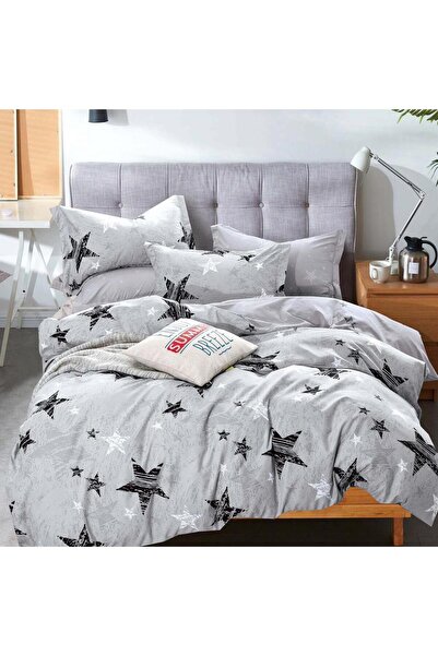 CumparaMisim Double bed linen with Stretchy, Finet, 6 pieces, Gray, stars