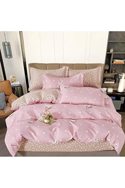 CumparaMisim Double bed linen with Stretchy, Finet, 6 pieces, Pink, magnolias...
