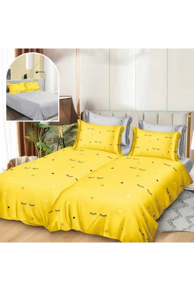 CumparaMisim Lenjerie de pat cu 2 cearsafuri pt. pilota, 7 piese, Bumbac Sati...