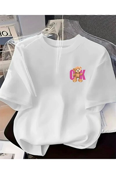 Marco Fresco Ok Bear Printed Unisex Women'S/Men's Oversize Crewneck T-Shirt