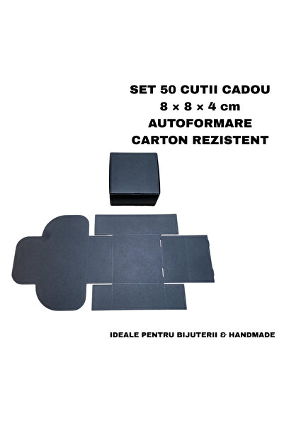 OEM Set of 50 Self-Forming Cardboard Gift Boxes 8×8×4 cm – Jewelry Packaging ...