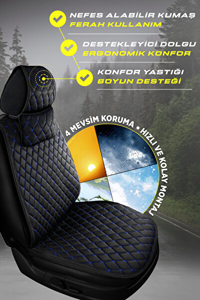 TORPEDO Elite Serisi Nefes Alabilir Oto Koltuk Koruma Kılıfı - Tam Set