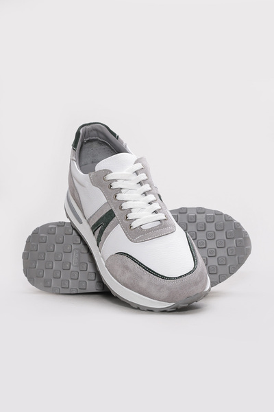 Ayakkabıhane Inside and Outside H Genuine Leather Gray Men's Sports S Sneaker...