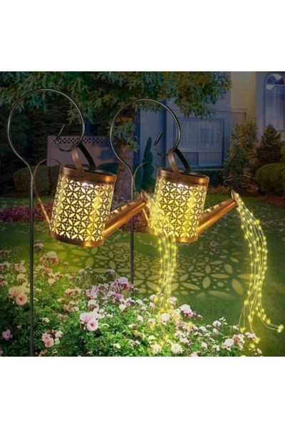 arwil Set of 2 Solar LED Sprinkler Lights with Stars, Wrought Iron, Retro Des...