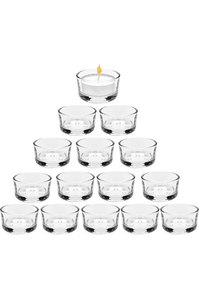 NO BRAND Set de 15 borcane pentru lumânări, diametru 4,5 cm, set pahare pentr...