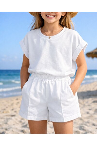 shop Combinație de vară albă pentru fete, 2 piese
