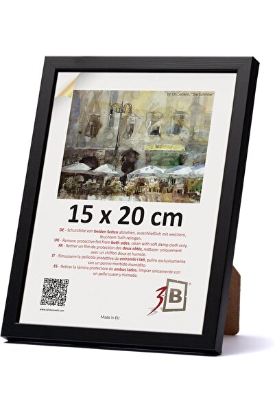 NO BRAND Picture Frame, Black, 15 x 20 cm, Wooden Frame, Photo Frame, Portrai...