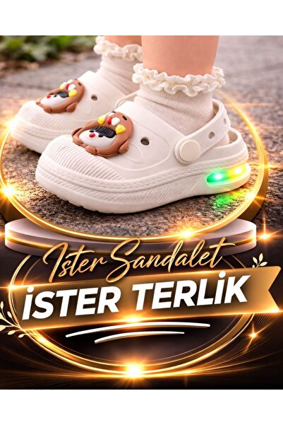 Croxer Işıklı Aksesuarlı Çocuk Sandalet Terlik