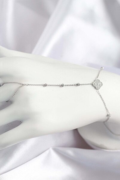 Inure Jewelry Brass Zircon Stone Clover Model Silver Color Shahmeran