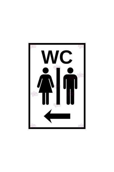 AYNED Print Wc Directional Sign with Left Arrow - Mr. Aluminum Toilet Warning...