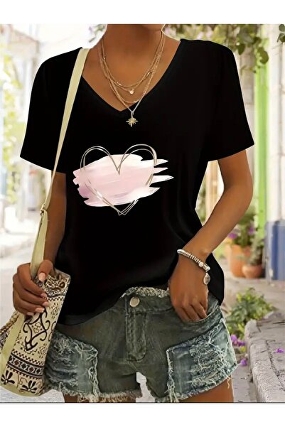 FUFLUNS ΡΟΖ ΓΥΝΑΙΚΕΙΟ ΜΠΛΟΥΖΑΚΙ OVERSIZE ΜΕ ΣΤΑΜΠΑ ΚΑΡΔΙΑΣ ΚΑΙ ΛΕΠΤΟΜΕΡΕΙΑ ΣΤ...