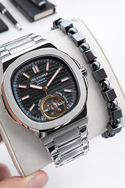 Lee Cooper Automatic Men's Wristwatch 50Mt Water-Resistant Steel Band Bracele...