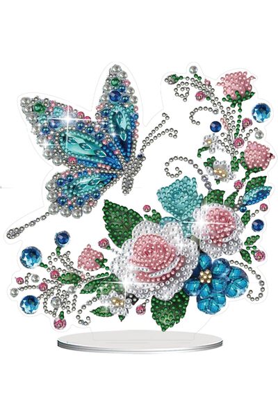 NO BRAND Pictură cu diamant fluturi flori decorative