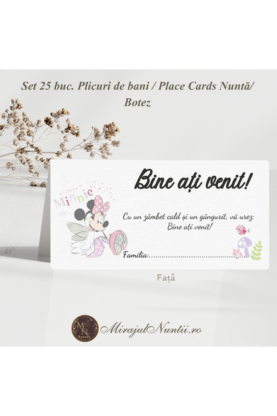 Proprie Set of 25 Money Envelopes & Place Cards Minnie Mouse Elegant Premium ...