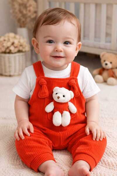 krm kerem bebe 100% Cotton Piece Corded Fabric Fabric Teddy Bear Men's Salope...