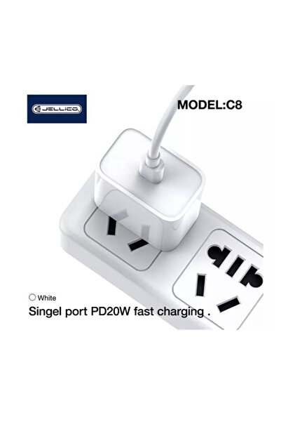 JELLICO Mains charger, Fast Charge, USB-C, 20W Adapter, Smart Chip Technology...
