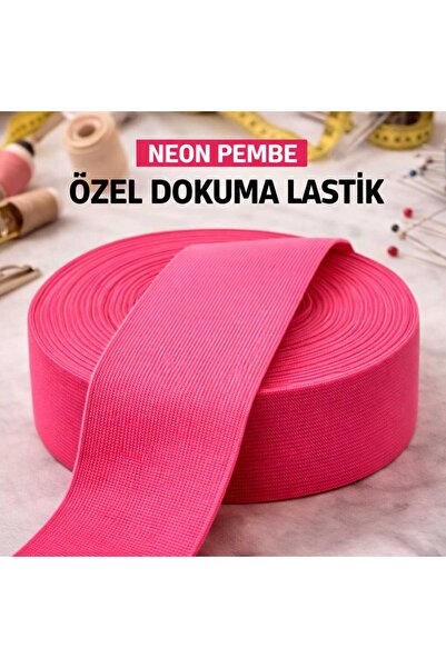beyna aksesuar SERT DOKUMA NEON PEMBE RENK 7 CM BEL,PAÇA VE DON LASTİĞİ 1 PAK...