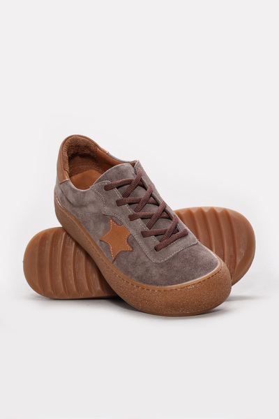 Ayakkabıhane Inside and Outside Genuine S Suede D Leather Mink Women's Casual...