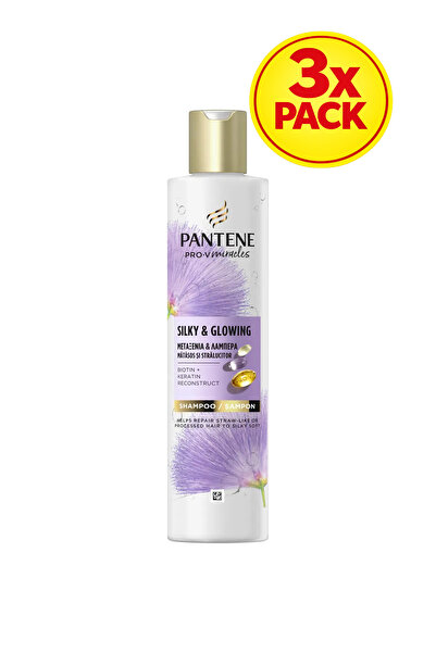 Pantene 3x PACK Pro-V Miracles Silky & Glowing Shampoo for dry, treated or bl...